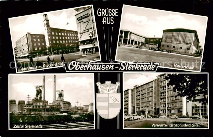 Sterkrade Hochhaus mit Glockenspiel Hallenbad Zeche Sterkrade Verwaltungsgebaeud