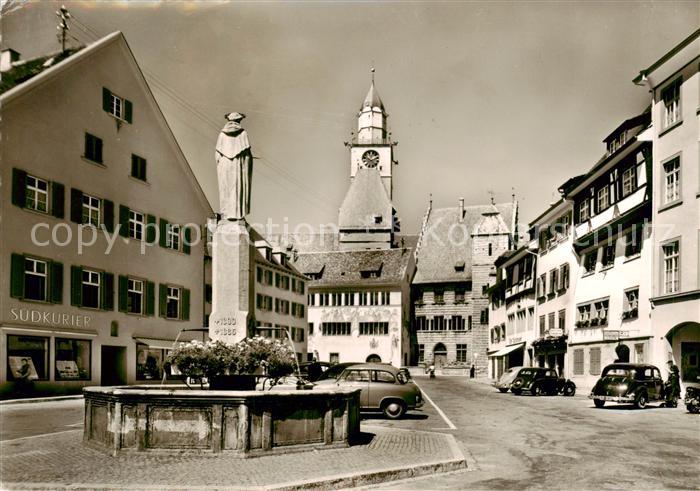 ueberlingen Bodensee Marktplatz mit Brunnen