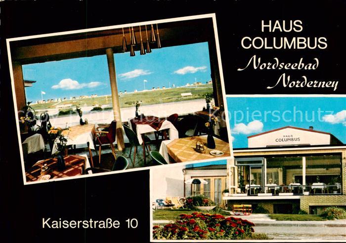 Norderney Nordseebad Haus Columbus Blick aus dem Gastraum