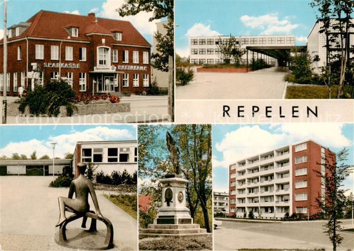 Repelen Moers Sparkasse Plastik Denkmal Wohnhaus