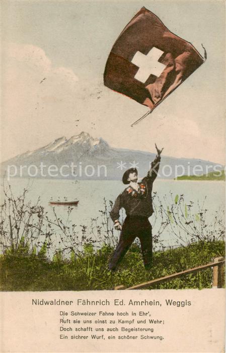 Weggis Vierwaldstaettersee Nidwaldner Faehnrich Ed Amrhein