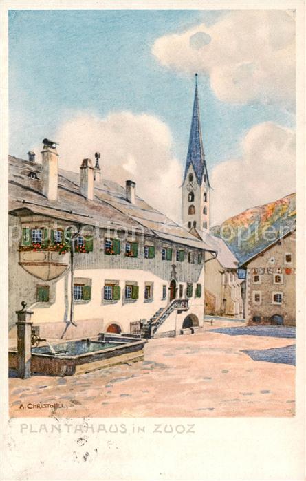 Zuoz GR Plantahaus Kuenstlerkarte