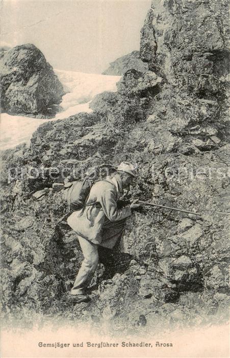 Arosa GR Gemsjaeger und Bergfuehrer Schaedler