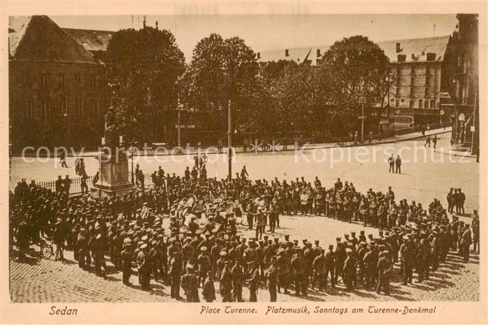 Sedan 08 Ardennes Place Turenne Platzmusik Sonntags am Turenne Denkmal