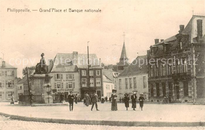 Philippeville Belgie Grand Place et Banque nationale