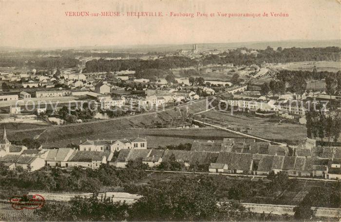 Verdun  55 Meuse Belleville Faubourg Parc et Vue panoramique de Verdun