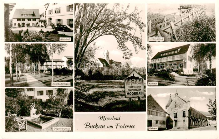Bad Buchau Federsee Moorhof Moorbadanlagen Delphinbrunnen Kirche Landungssteg Ku