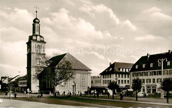 Ruesselsheim Main Marktplatz mit ev Kirche