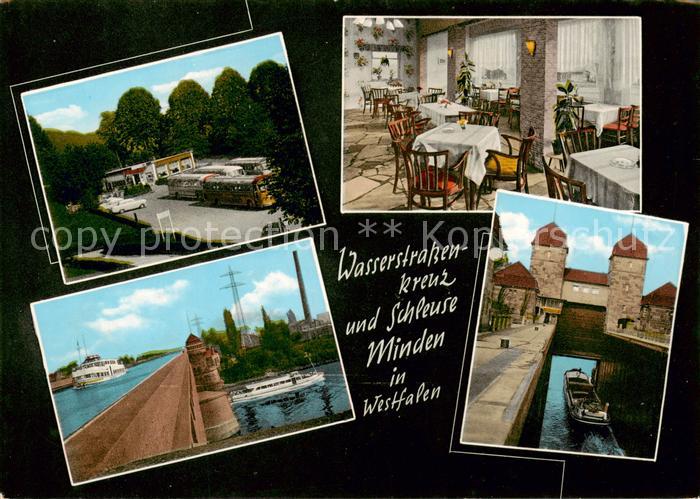 Minden  Westfalen Weser Wasserstrassenkreuz und Schleuse Restaurant an der Schac