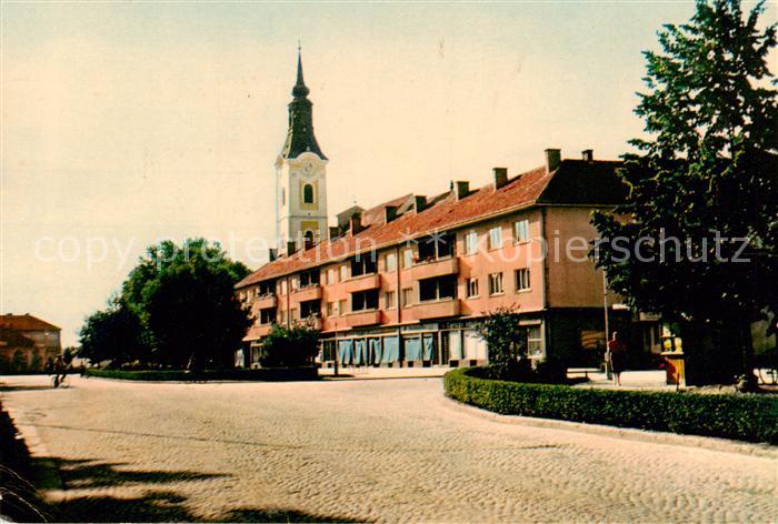 Virovitica Croatia Ortspartie mit Kirche