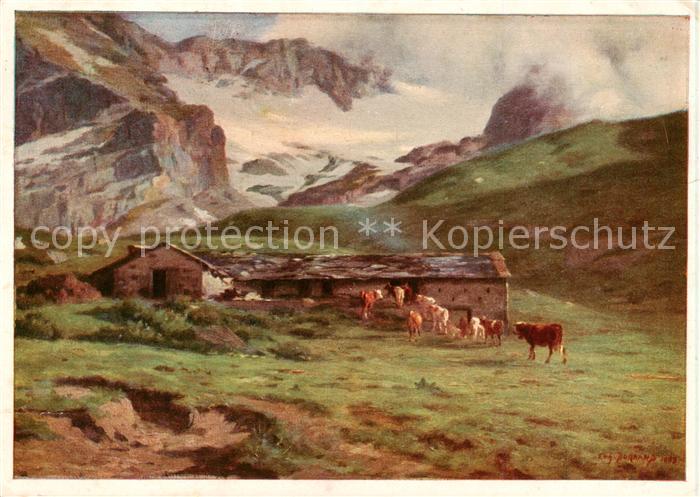 Anzeindaz VD Erinnerungen an Anzeindaz Kuenstlerkarte