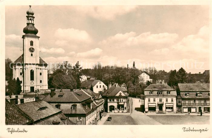 Schoenlinde Krasna Lipa CZ Marktplatz Kirche
