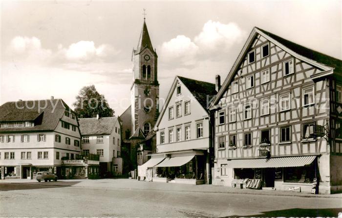 Sulzbach Murr Marktplatz mit Kirche und Fachwerkhaus