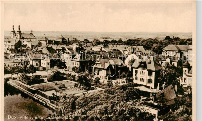 Dux Sudeten Duchcov CZ Villenviertel Panorama