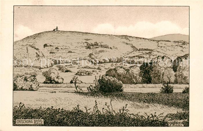 Crischona Bettingen BS Panorama Zeichnung