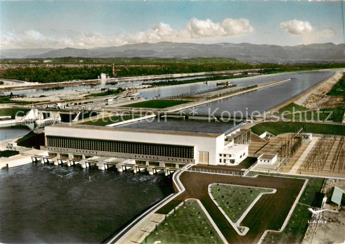 Vogelgrun Vogelgruen 68 Alsace Barrage de Vogelgruen Fliegeraufnahme