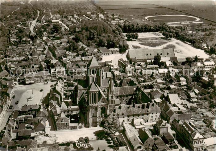 St-Pierre-sur-Dives Eglise le Stade Vue aerienne