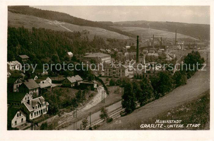 Graslitz Kraslice CZ Untere Stadt Panorama