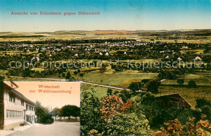 Duebendorf ZH Blick vom Duebelstein Waldwirtschaft zur Waldmannsburg