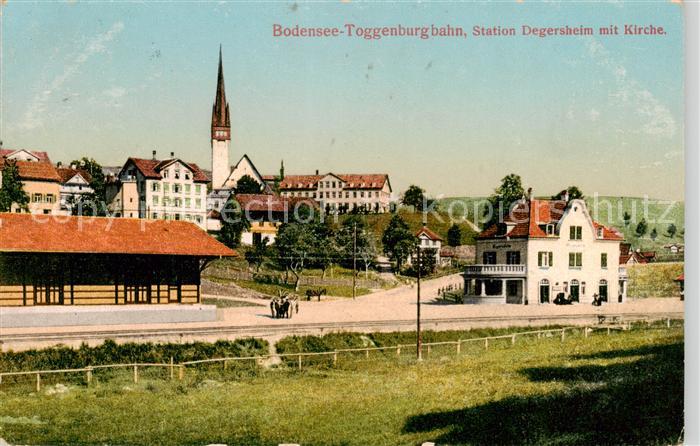 Degersheim  SG Bodensee Toggenburgbahn Station Degersheim mit Kirche