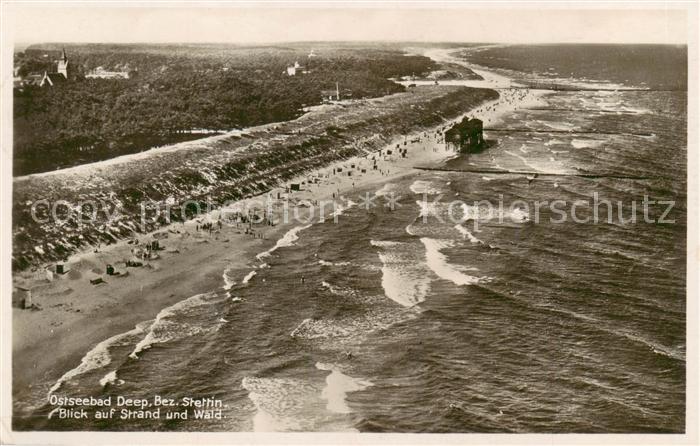 Deep  Mrzezyno Ostseebad PL Blick auf Strand und Wald
