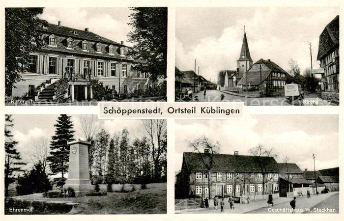 Kueblingen Schoeppenstedt Rittergut Kirche Ehrenmal Geschaeftshaus W. Steckhan