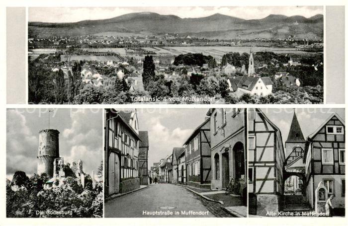 Muffendorf Totalansicht Hauptstrasse Alte Kirche Fachwerkhaeuser Godesburg