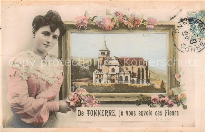 Tonnerre 89 Yonne je vous envoie ces fleurs Eglise Jeune Femme