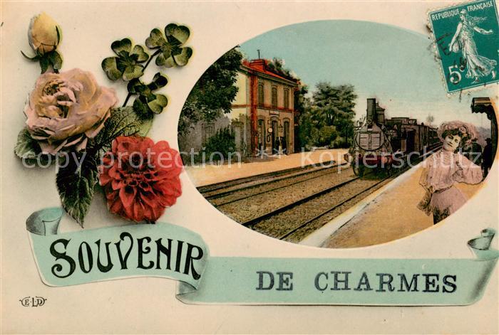 Charmes d Epinal 88 Vosges Souvenir de la ville la gare arrivée du train