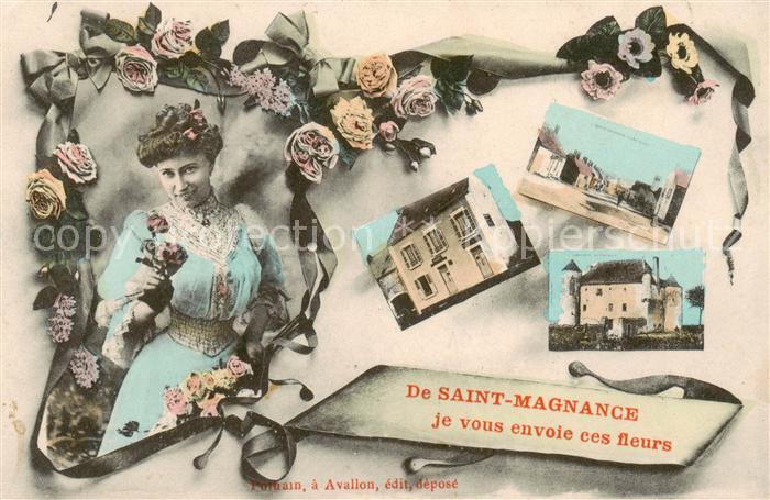 Saint-Magnance Sainte-Magnance 89 Yonne Je vous envoie ces fleurs jeune femma vu
