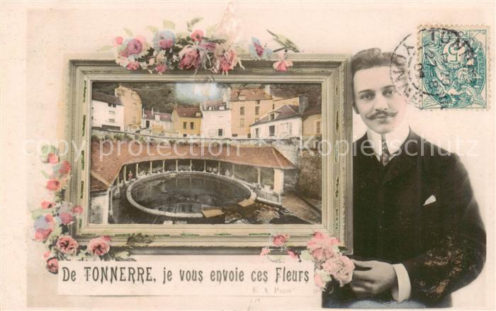 Tonnerre 89 Yonne Je vous envoie ces fleurs Centre Jeune Homme Bilderrahmen