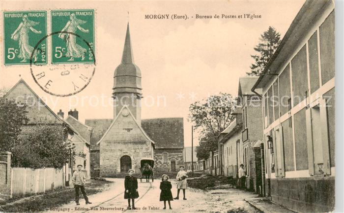 Morgny 27 Eure Bureau de Postes et l'Eglise