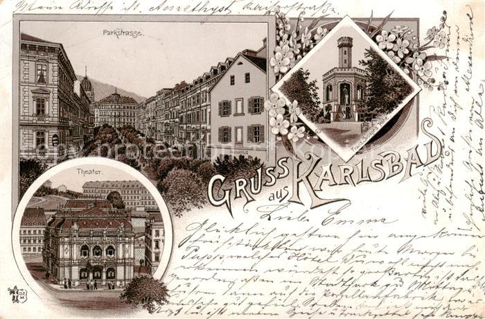 Karlsbad Eger Karlovy Vary Parkstrasse Theater Franz Josephs Hoehe