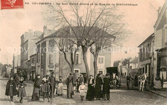 Colombes 92 Hauts-de-Seine Rue Saint Denis et la Rue de la Bibliotheque
