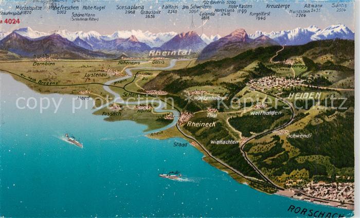 Rorschach Bodensee SG und Umgebung Rheintal Alpenpanorama aus der Vogelperspekti