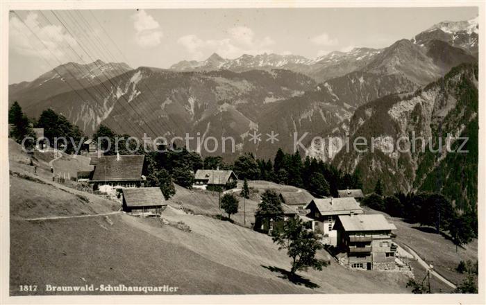 Braunwald GL Panorama Schulhausquartier Alpen