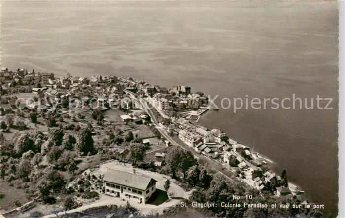 Saint-Gingolph Haute Savoie Colonie Paradiso et vue sur le port vue aérienne