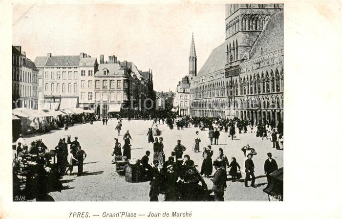 Ypres Ypern Ieper Belgie Grande Place Jour de Marché