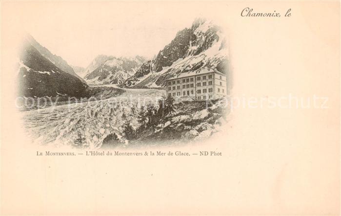 Chamonix 74 Haute-Savoie L’Hotel du Montenvers et la Mer de Glace
