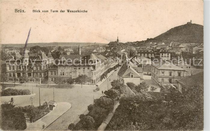 Bruex Most Sudetengau CZ Panorama Blick vom Turm der Wenzelkirche