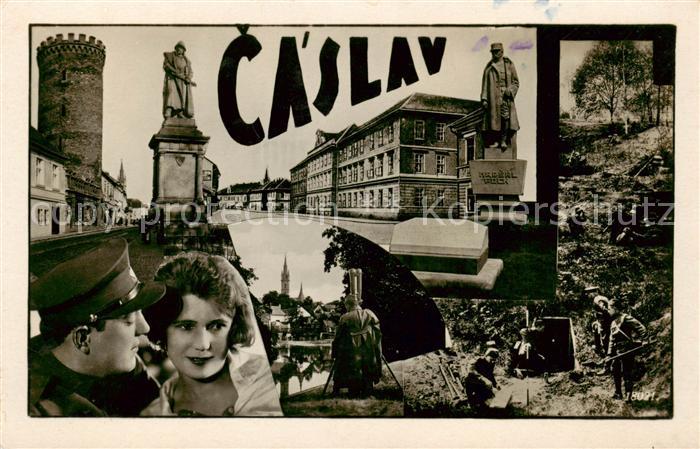Caslav Tschaslau CZ Stadtzentrum Denkmal Junges Paar
