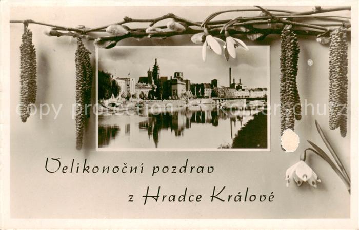 Hradce Kralove Hradec Kralove Koeniggraetz CZ Partie am Fluss Blick zur Stadt