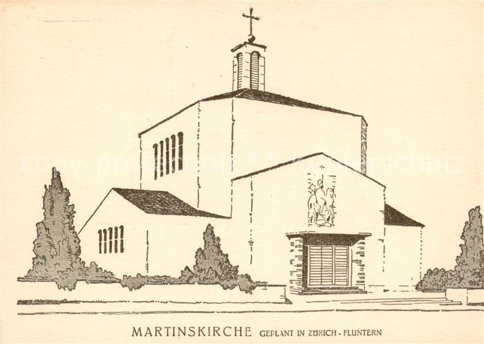 Fluntern Zuerich Martinskirche Zeichnung