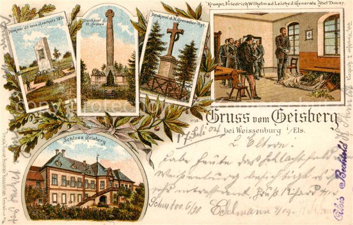 Geisberg 67 Bas-Rhin Denkmal Erob Geschuetz 1870 Denkmal der III. Armee Kronprin