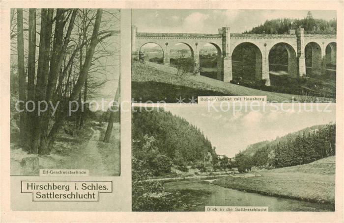 Hirschberg  Jelenia Gora Riesengebirge PL Sattlerschlucht Elf Geschwisterlinde B
