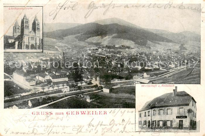 Gebweiler Guebwiler 68 Haut-Rhin Alsace Leodogarskirche Wirtschaft zum Rebstock