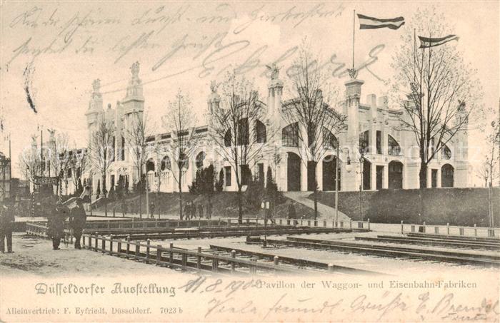 DuessELDORF  CITY Ausstellung Pavillon der Waggon- und Eisenbahn-Fabriken