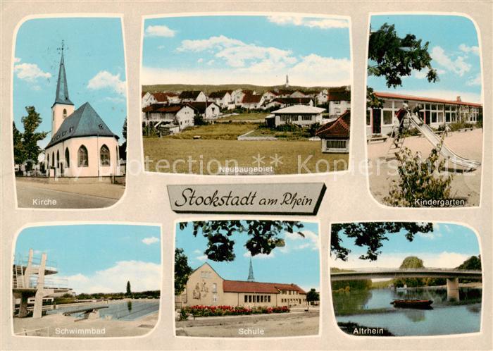 Stockstadt Kirche Neubaugebiet Kindergarten Schwimmbad Schule Althrein