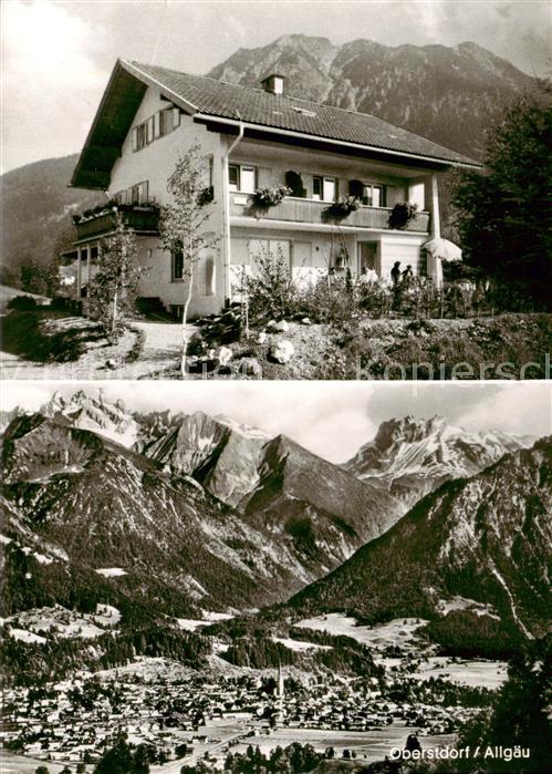 Oberstdorf Pension Haus Fuchs Gesamtansicht mit Alpenpanorama