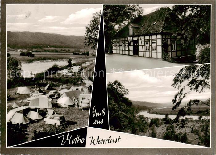 Vlotho Gasthaus Weserlust Weserstrand mit Zeltplatz
